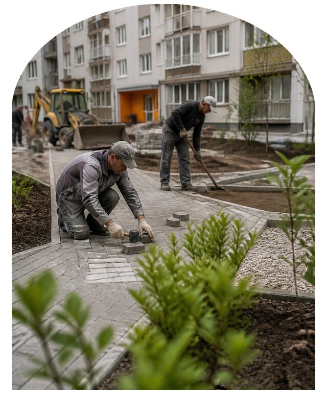 Благоустройство двора многоквартирного дома в Владикавказе